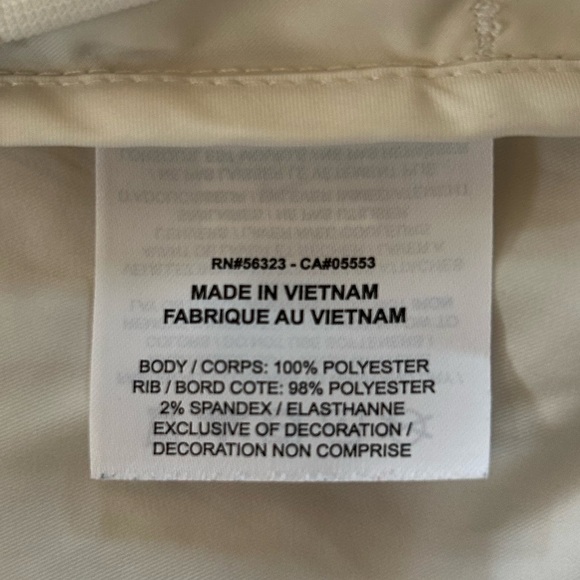 Nike | Women's Cream Snap-Front Varsity Style Jacket side pockets black logos S - Picture 5 of 16